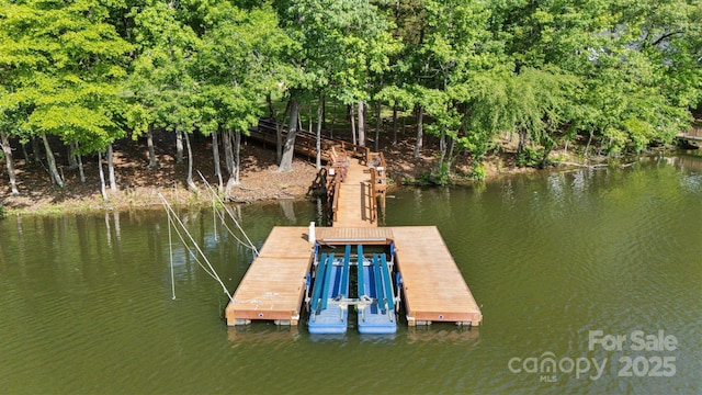 408 Emerald Bay Dr, Salisbury, NC 28146 - dock with a water view and view of scattered trees