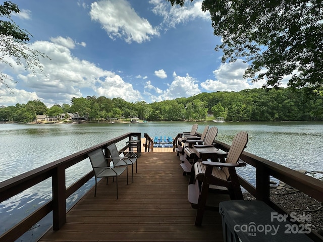 408 Emerald Bay Dr, Salisbury, NC 28146 - dock with a water view and a view of trees