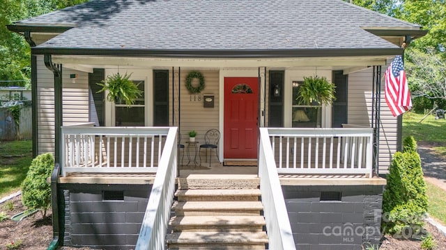 118 Sunset Dr, Clover, SC 29710 - view of front of home featuring roof with shingles and covered porch