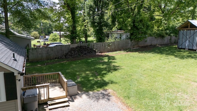 118 Sunset Dr, Clover, SC 29710 - view of yard featuring a wooden deck and an outbuilding