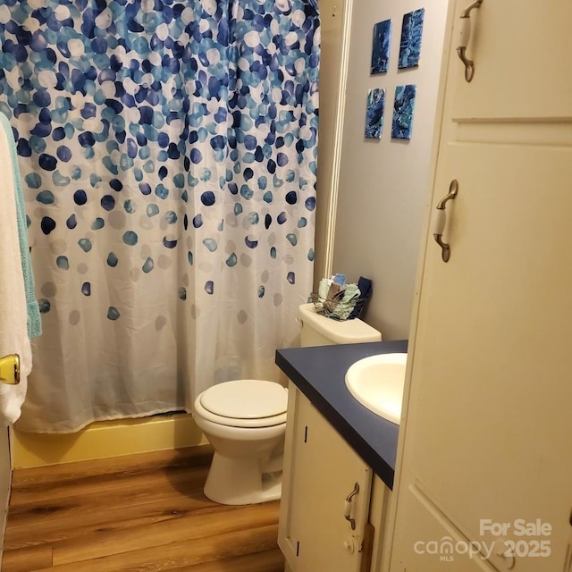 616/620 Pole Miller Ext, Brevard, NC 28712 - full bath with wood finished floors, vanity, curtained shower, and toilet