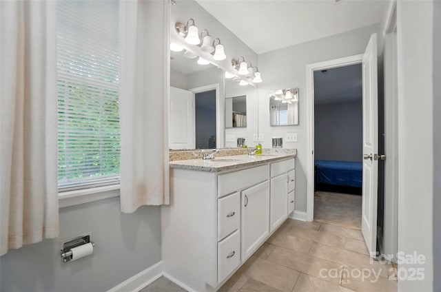 8014 Sherington Way, Charlotte, NC 28227 - full bath with vanity, baseboards, tile patterned floors, and ensuite bathroom