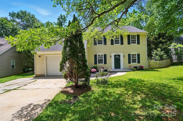 8014 Sherington Way, Charlotte, NC 28227 - colonial house featuring an attached garage and driveway