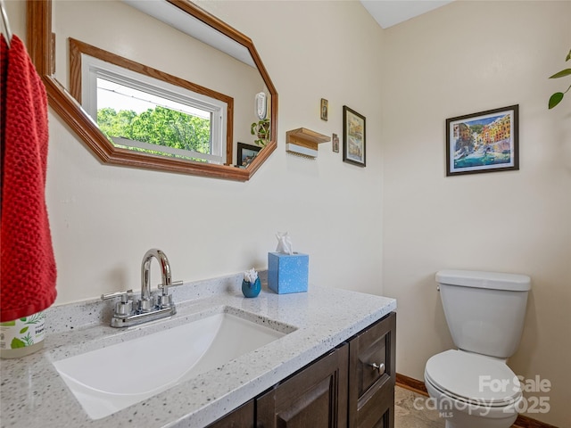 143 Mountain Crest Rd, Swannanoa, NC 28778 - half bathroom featuring vanity and toilet