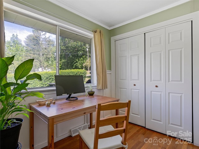 143 Mountain Crest Rd, Swannanoa, NC 28778 - office with wood finished floors and crown molding
