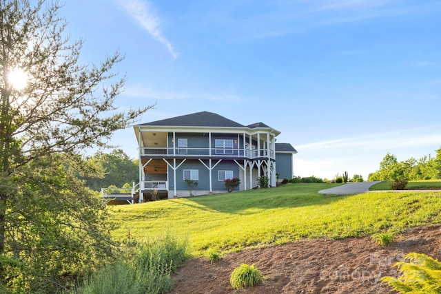 505 Sky Ridge Dr Unit 57, Leicester, NC 28748 - back of house with a yard and a balcony
