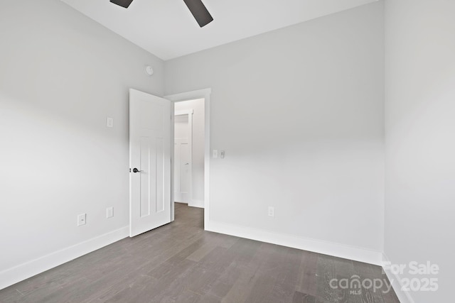 505 Sky Ridge Dr Unit 57, Leicester, NC 28748 - empty room with a ceiling fan, wood finished floors, baseboards, and a smoke detector