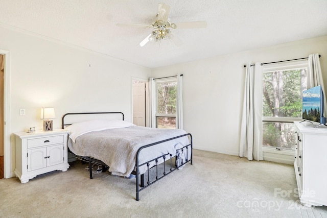 334 Lakeview Cir, Lugoff, SC 29078 - bedroom featuring light colored carpet and ceiling fan