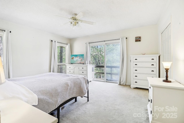 334 Lakeview Cir, Lugoff, SC 29078 - bedroom with access to outside, light carpet, and ceiling fan