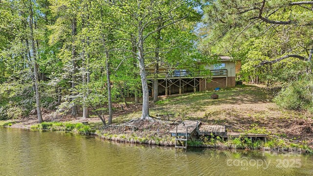 334 Lakeview Cir, Lugoff, SC 29078 - dock area with a deck with water view