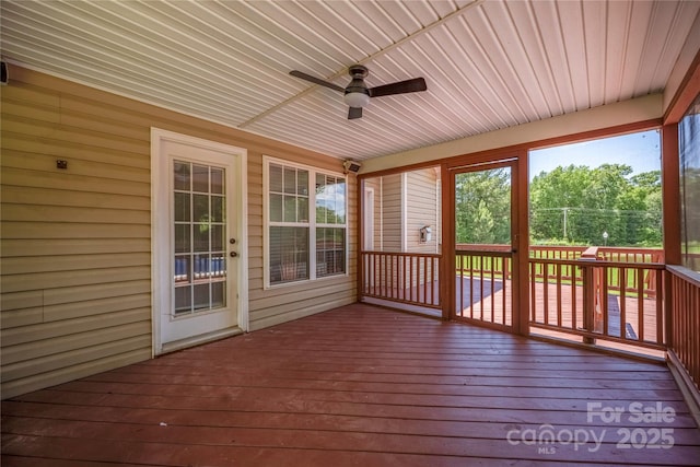 6504 Sybil Ct, Indian Trail, NC 28079 - unfurnished sunroom with a ceiling fan and plenty of natural light