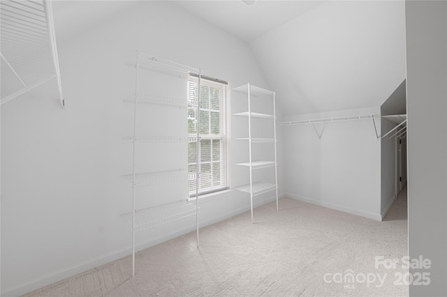 6504 Sybil Ct, Indian Trail, NC 28079 - spacious closet featuring lofted ceiling and carpet floors