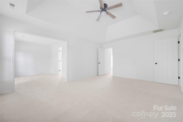 6504 Sybil Ct, Indian Trail, NC 28079 - carpeted spare room with a raised ceiling, a ceiling fan, and a smoke detector