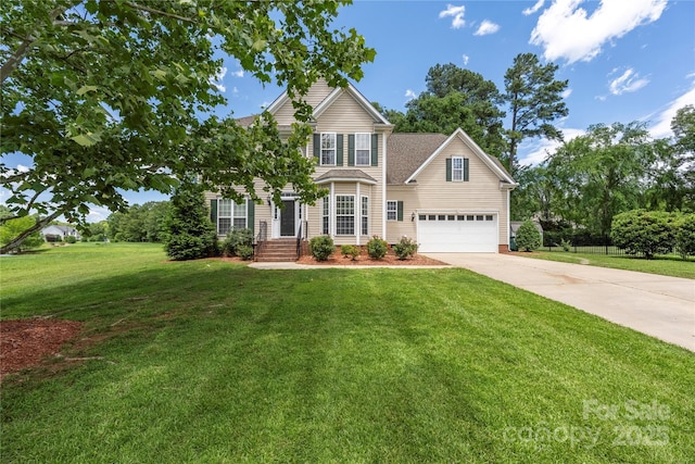 6504 Sybil Ct, Indian Trail, NC 28079 - traditional-style home featuring concrete driveway and a front lawn