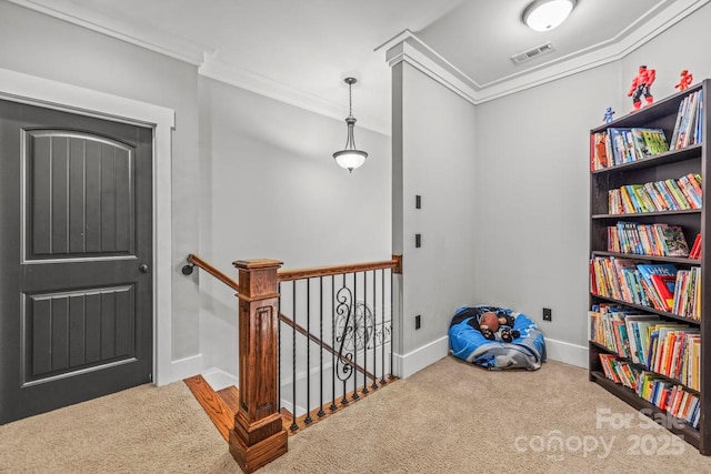 270 Sandhills Ct, Mooresville, NC 28115 - carpeted entrance foyer with ornamental molding and baseboards