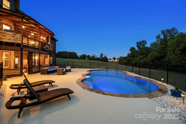 270 Sandhills Ct, Mooresville, NC 28115 - view of swimming pool featuring a patio area and an outdoor living space
