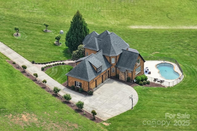 270 Sandhills Ct, Mooresville, NC 28115 - view from above of property with a pool area