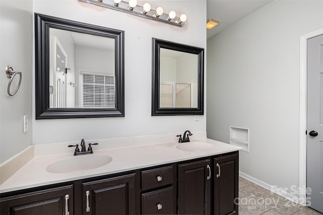 17318 Cambridge Grove Dr, Huntersville, NC 28078 - bathroom featuring double vanity and tile patterned flooring