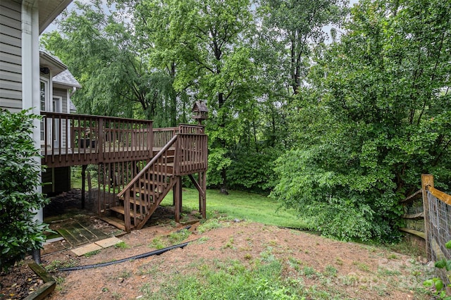 17318 Cambridge Grove Dr, Huntersville, NC 28078 - view of yard with stairs and a deck