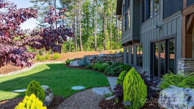 view of grassy yard