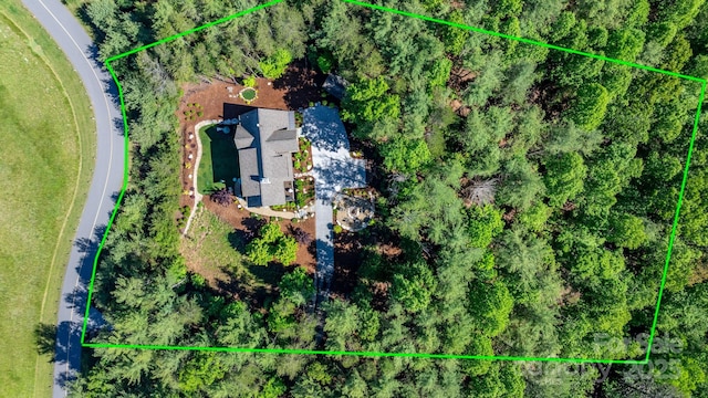 view from above of property featuring property parcel outlined