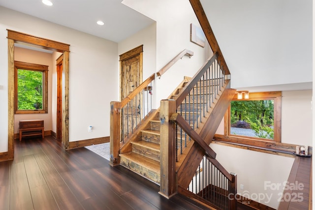2775 Campbells Trce, Nebo, NC 28761 - stairway featuring wood finished floors and recessed lighting