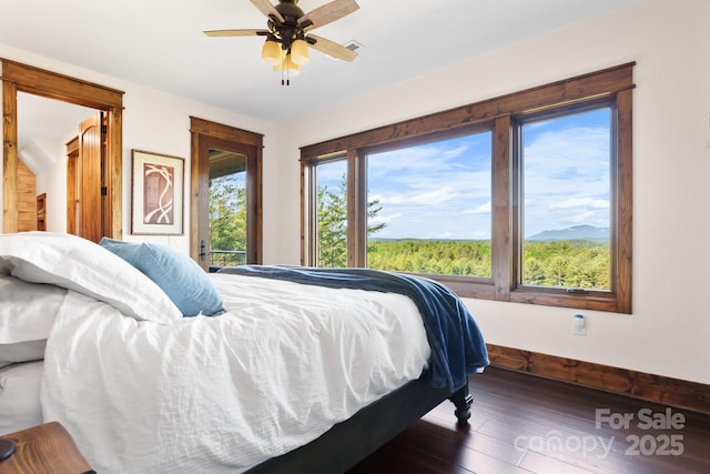 2775 Campbells Trce, Nebo, NC 28761 - bedroom with wood finished floors and a ceiling fan