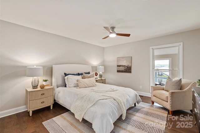 1096 Palmyra Dr, Tega Cay, SC 29708 - bedroom with dark wood finished floors and a ceiling fan