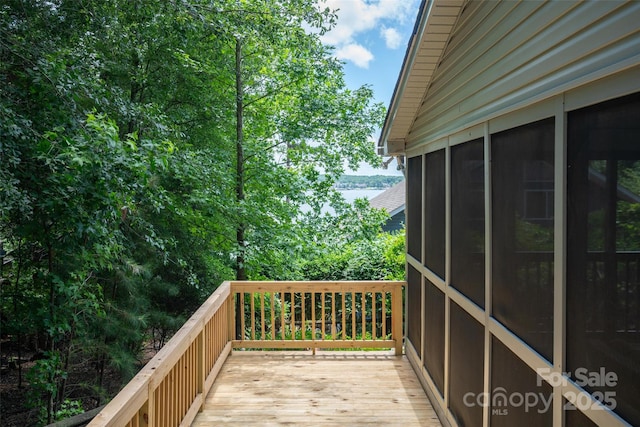 1096 Palmyra Dr, Tega Cay, SC 29708 - wooden terrace featuring a water view