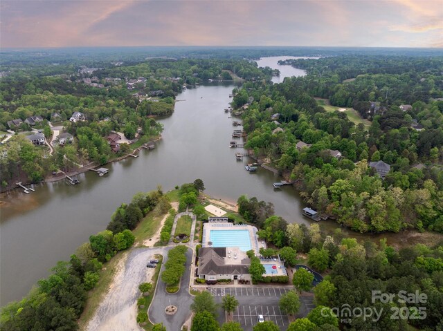 1096 Palmyra Dr, Tega Cay, SC 29708 - aerial view of a nearby body of water and a pool area