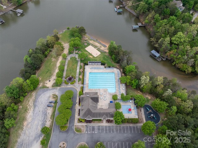 1096 Palmyra Dr, Tega Cay, SC 29708 - aerial view of property and surrounding area featuring a large body of water