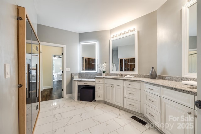 3911 Sandy Point Dr, York, SC 29745 - bathroom featuring marble finish floors and vanity