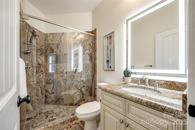 3911 Sandy Point Dr, York, SC 29745 - full bathroom with toilet, a stall shower, and vanity
