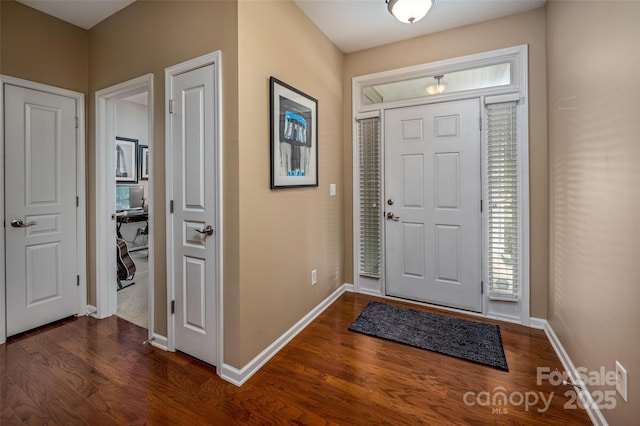 19539 Denae Lynn Dr, Cornelius, NC 28031 - foyer featuring dark wood finished floors and baseboards