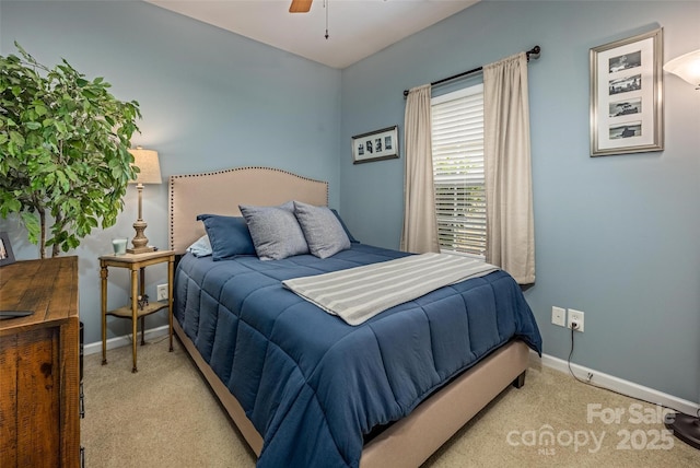 19539 Denae Lynn Dr, Cornelius, NC 28031 - bedroom featuring light carpet, baseboards, and a ceiling fan