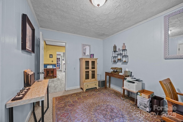 3905 NC Highway 213, Marshall, NC 28753 - carpeted office featuring ornamental molding and a textured ceiling