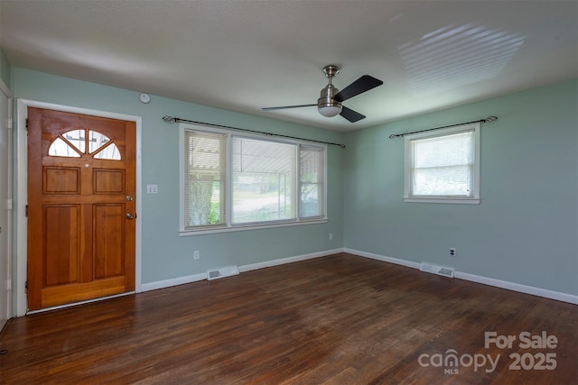 49 Jeffress Ave, Asheville, NC 28803 - foyer entrance with a ceiling fan and dark wood finished floors