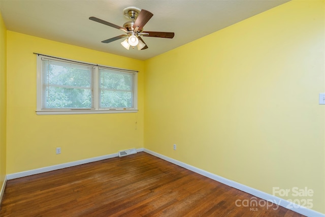 49 Jeffress Ave, Asheville, NC 28803 - unfurnished room featuring dark wood-type flooring and ceiling fan