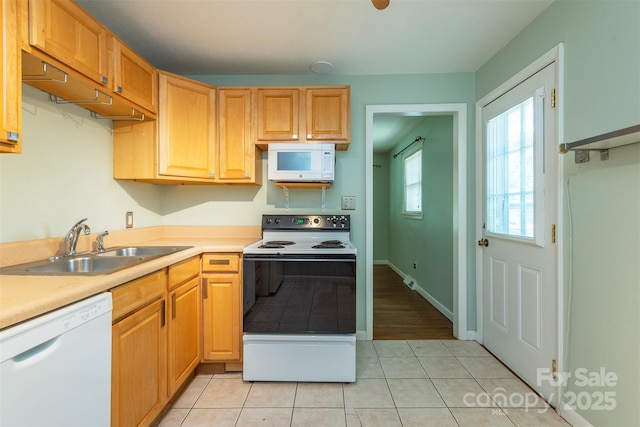 49 Jeffress Ave, Asheville, NC 28803 - kitchen featuring white appliances, light tile patterned flooring, and light countertops
