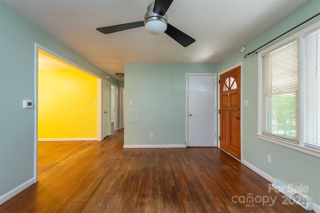 49 Jeffress Ave, Asheville, NC 28803 - entrance foyer with ceiling fan, wood finished floors, and healthy amount of natural light