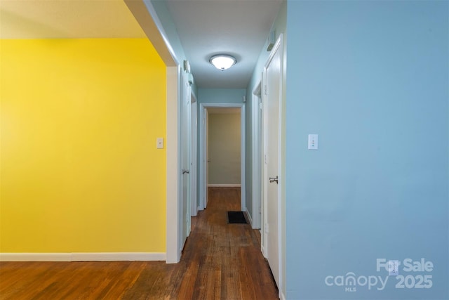 49 Jeffress Ave, Asheville, NC 28803 - hallway featuring dark wood-style floors and baseboards