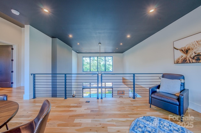 223 Linville View Dr, Nebo, NC 28761 - sitting room featuring wood finished floors, baseboards, and recessed lighting