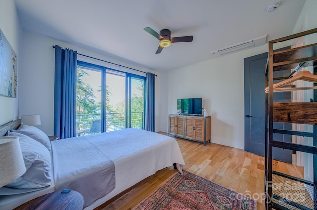 223 Linville View Dr, Nebo, NC 28761 - bedroom with wood finished floors and a ceiling fan