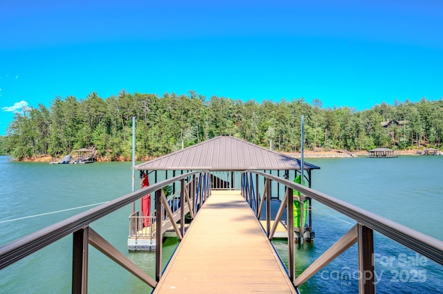 223 Linville View Dr, Nebo, NC 28761 - dock area featuring a view of trees and a water view