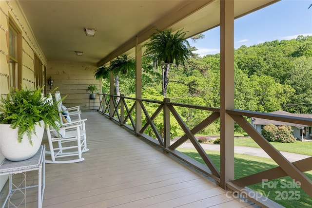 16 Royal Rdg, Clyde, NC 28721 - wooden deck with a view of trees