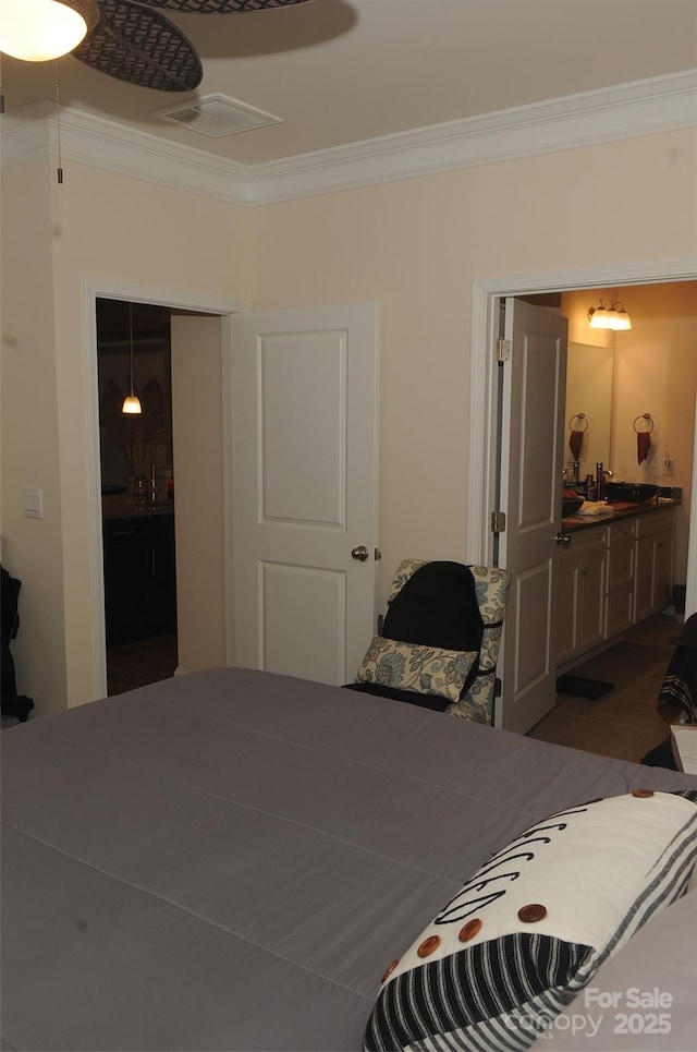 813 Latrobe Dr Unit 365, Iron Station, NC 28080 - bedroom with ornamental molding, ensuite bath, and a closet