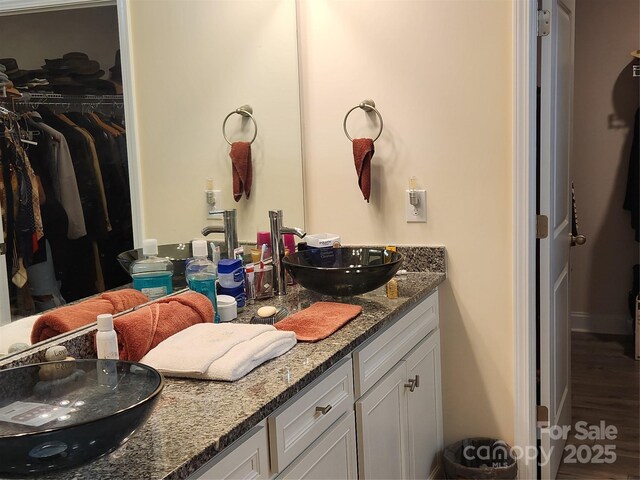 813 Latrobe Dr Unit 365, Iron Station, NC 28080 - bathroom with double vanity and a spacious closet