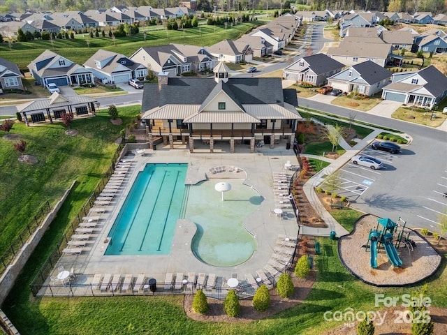 813 Latrobe Dr Unit 365, Iron Station, NC 28080 - aerial view of residential area featuring a pool