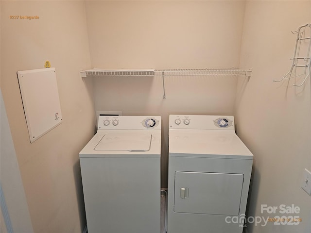 washroom featuring separate washer and dryer
