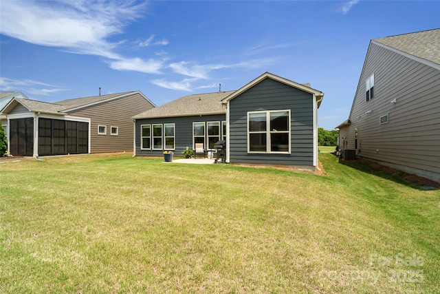 2329 Delaney Dr, Fort Mill, SC 29715 - back of house with a patio, a yard, a sunroom, and cooling unit